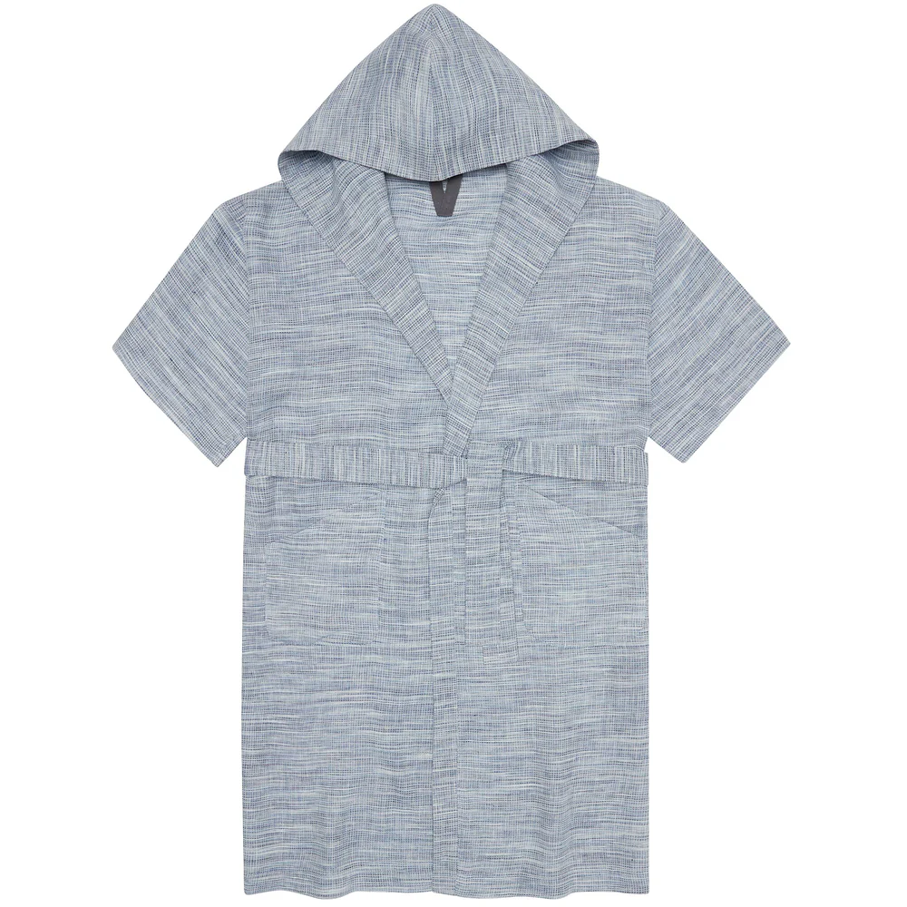 Grid Linen Bathrobe